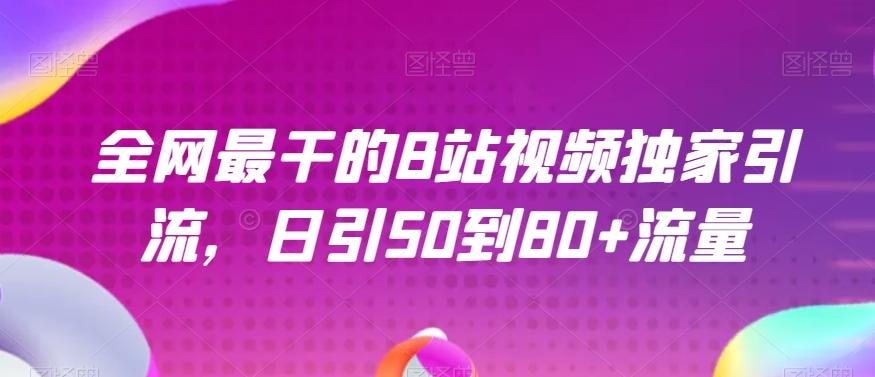 全网最干的B站视频独家引流，日引50到80+流量【揭秘】-小艾项目网