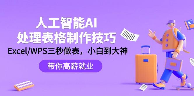 (9459期)人工智能-AI处理表格制作技巧：Excel/WPS三秒做表，大神到小白-小艾项目网