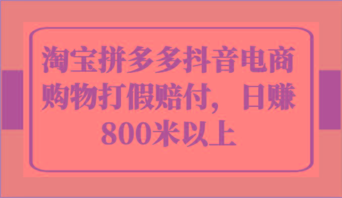 淘宝拼多多抖音电商购物打假赔付，日赚800米以上-小艾项目网