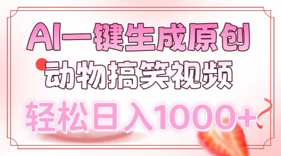 AI一键生成原创动物搞笑视频，轻松日入1000+-小艾项目网