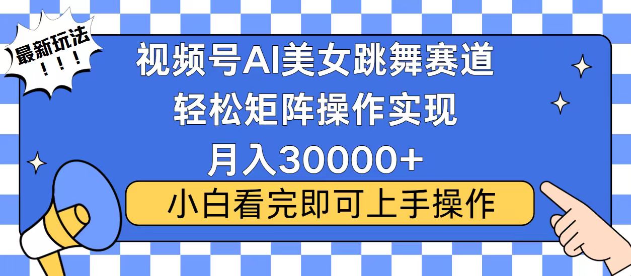 视频号蓝海赛道玩法，当天起号，拉爆流量收益，小白也能轻松月入30000+-小艾项目网