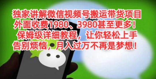 独家讲解微信视频号搬运带货项目，保姆级详细教程-小艾项目网