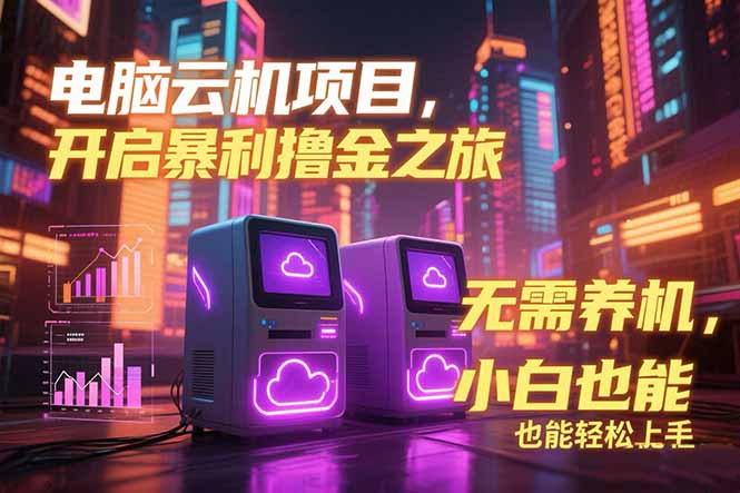 电脑云机项目 暴力撸金玩法，不需要养机 配置没有要求 单机100个窗口一...-小艾项目网