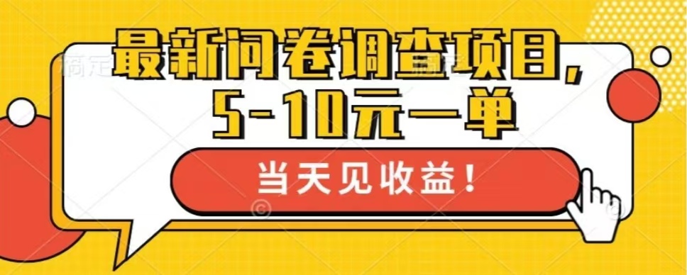 最新问卷调查项目，单日零撸100＋-小艾项目网