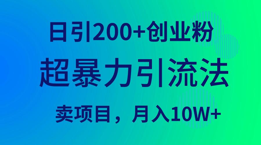 (9654期)超暴力引流法，日引200+创业粉，卖项目月入10W+-小艾项目网