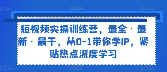 短视频实操训练营，最全·最新·最干，从0-1带你学IP，紧贴热点深度学习-小艾项目网