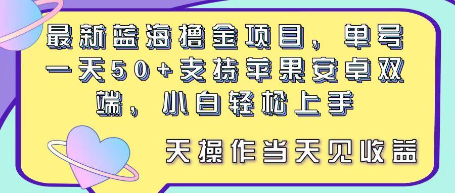 最新蓝海撸金项目，单号一天50+， 支持苹果安卓双端，小白轻松上手 当...-小艾项目网