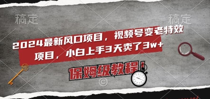 2024最新风口项目，视频号变老特效项目，电脑小白上手3天卖了3w+，保姆级教程【揭秘】-小艾项目网
