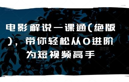 电影解说一课通(绝版)，带你轻松从0进阶为短视频高手-小艾项目网