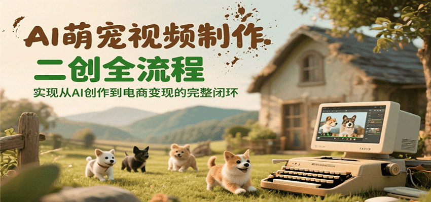 AI萌宠视频制作二创全流程，实现从AI创作到电商变现的完整闭环-小艾项目网