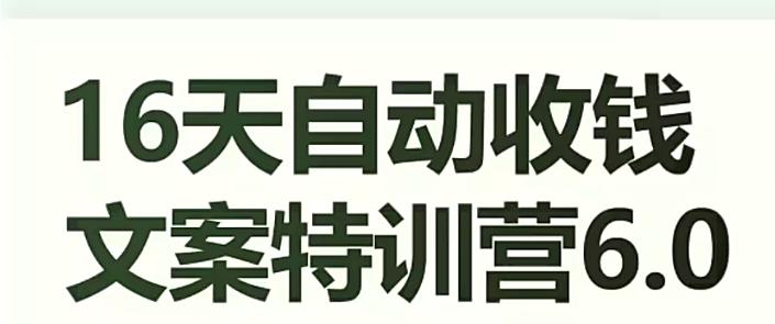 16天自动收钱文案特训营6.0，学会儿每天自动咔咔收钱-小艾项目网