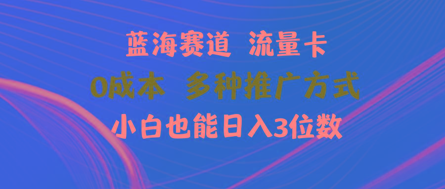 蓝海赛道 流量卡 0成本 小白也能日入三位数-小艾项目网