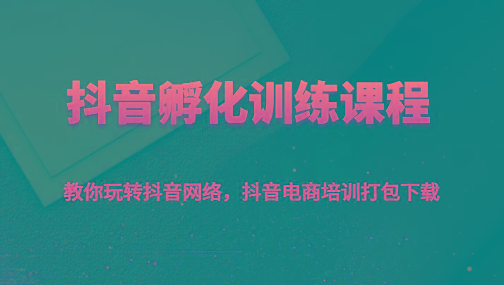 抖音孵化训练课程-教你玩转抖音网络，抖音电商培训打包下载-小艾项目网