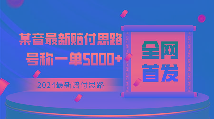 全网首发，2024最新某音赔付思路，号称一单收益5000+-小艾项目网