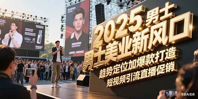 2025男士美业新风口，趋势定位加爆款打造，短视频引流直播促销-小艾项目网