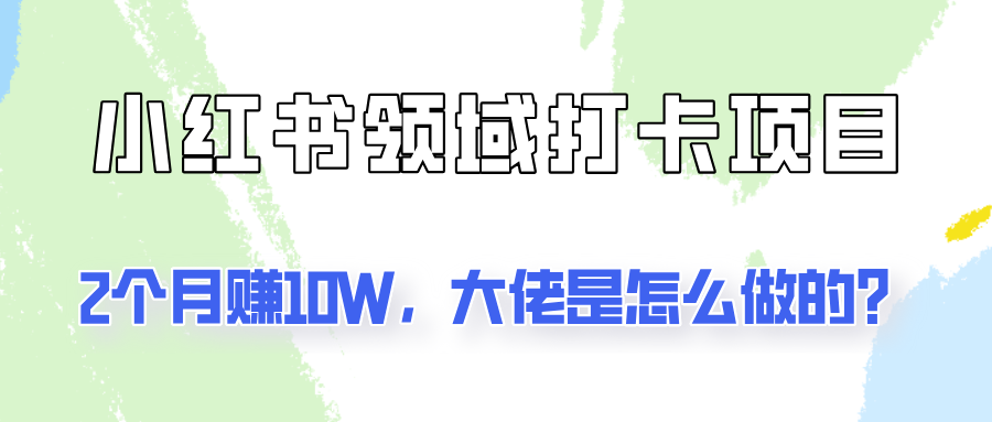 通过小红书领域打卡项目2个月赚10W,大佬是怎么做的?-小艾项目网
