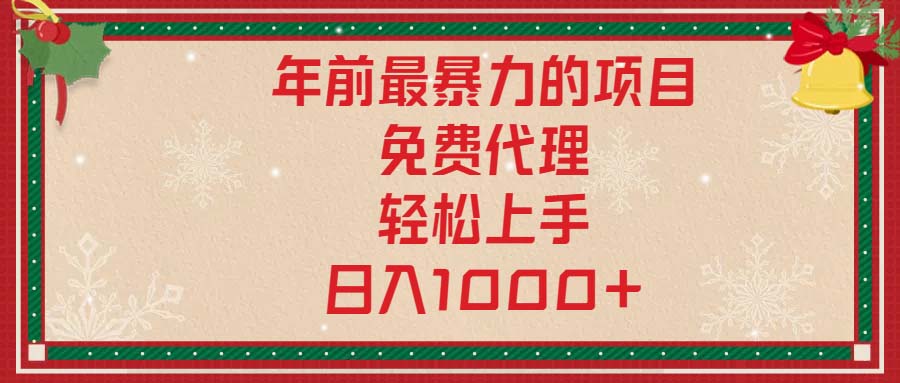 年前最暴力的项目，免费代理，轻松上手，日入1000+-小艾项目网