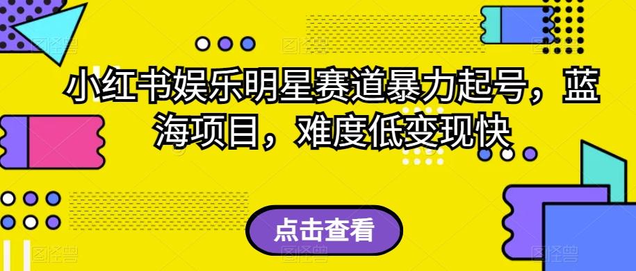 小红书娱乐明星赛道暴力起号，蓝海项目，难度低变现快【揭秘】-小艾项目网