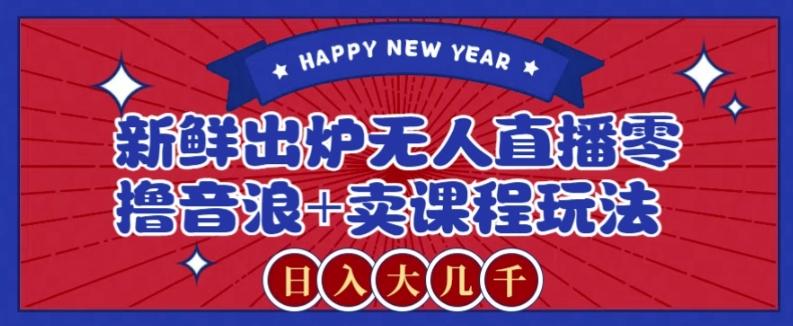 2024最新无人直播零撸音浪+卖课程玩法,日入大几千不是梦【揭秘】-小艾项目网