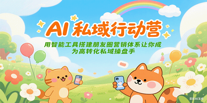AI私域行动营:用智能工具搭建朋友圈营销体系让你成为高转化私域操盘手-小艾项目网