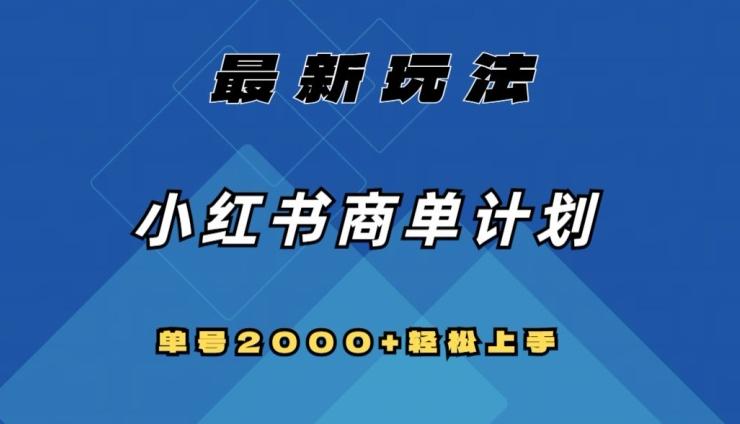 全网首发，小红书商单计划最新玩法，单号2000+可扩大可复制【揭秘】-小艾项目网