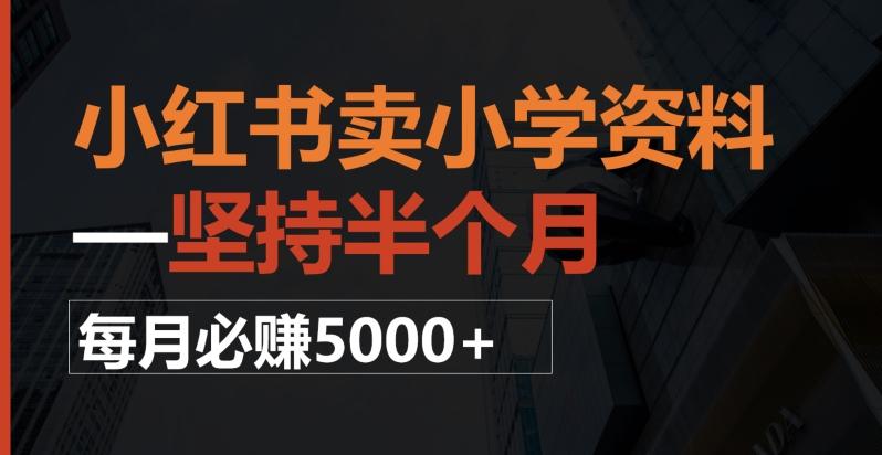 小红书卖小学资料，一坚持半个月，每月必赚5000+-小艾项目网