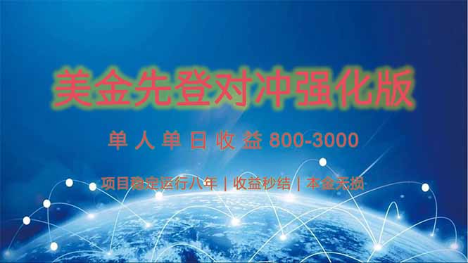 美金先登计划对冲强化版，2025年黑马中最暴力收益日收益1k-4k(可放大...-小艾项目网