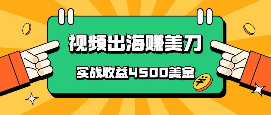国内爆款视频出海赚美刀,实战收益4500美金,批量无脑搬运,无需经验直接上手-小艾项目网