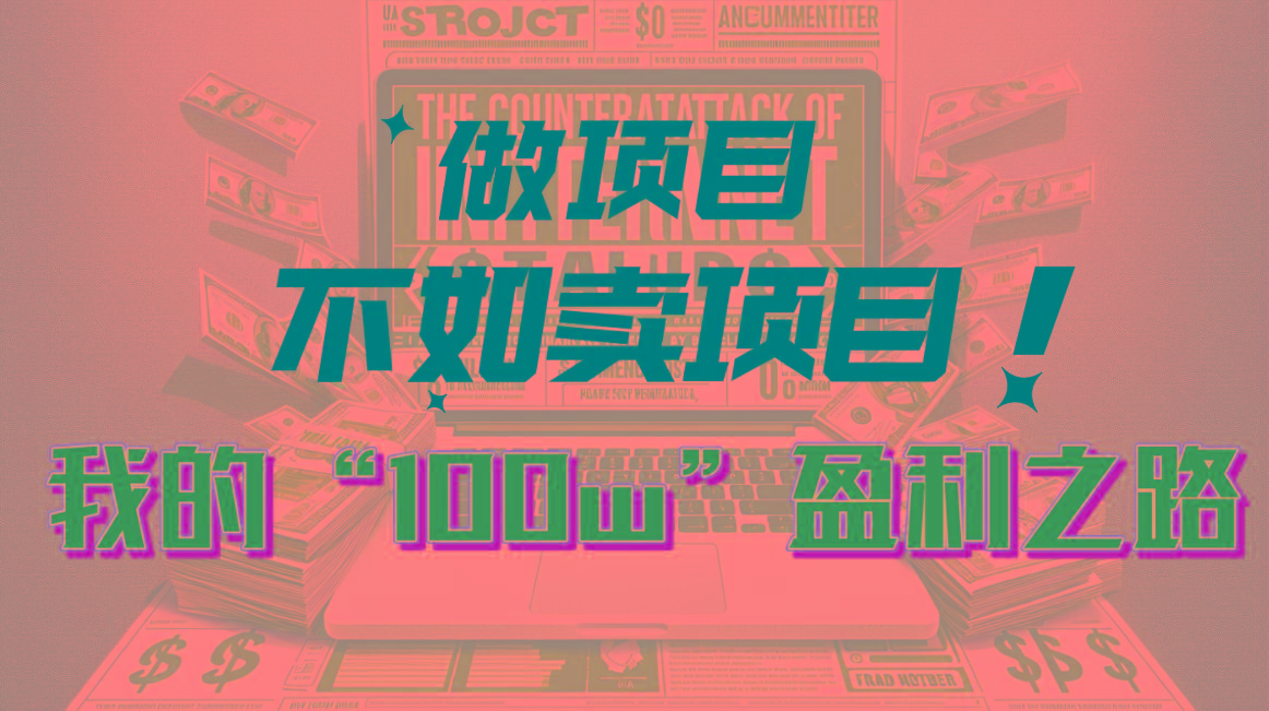 为什么做项目不如卖项目？我的100W+盈利之路-小艾项目网