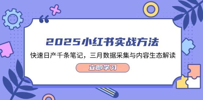 2025小红书实战方法,快速日产千条笔记,三月数据采集与内容生态解读-小艾项目网