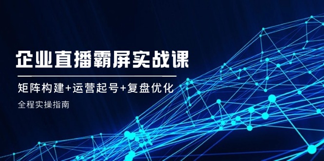 企业直播霸屏实战课：矩阵构建+运营起号+复盘优化，全程实操指南-小艾项目网