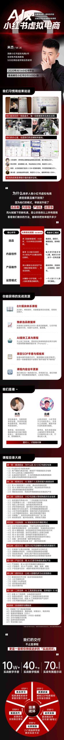 单号月收3w+,小红书低成本搞钱课《AI×小红书虚拟电商》全套-小艾项目网