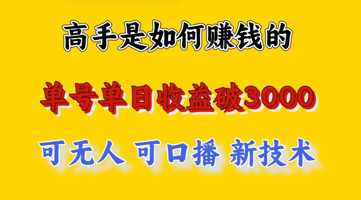 高手是如何赚钱的，一天收益至少3000+以上，小白当天就能够上手，这是穷人翻盘的一...-小艾项目网