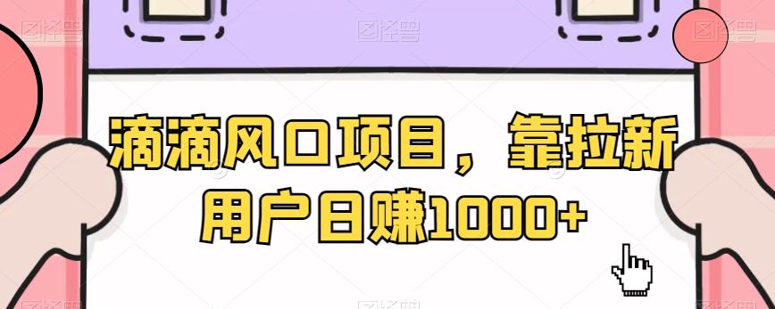 滴滴风口项目，靠拉新用户日赚1000+-小艾项目网