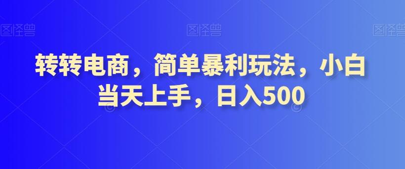 转转电商，简单暴利玩法，小白当天上手，日入500-小艾项目网
