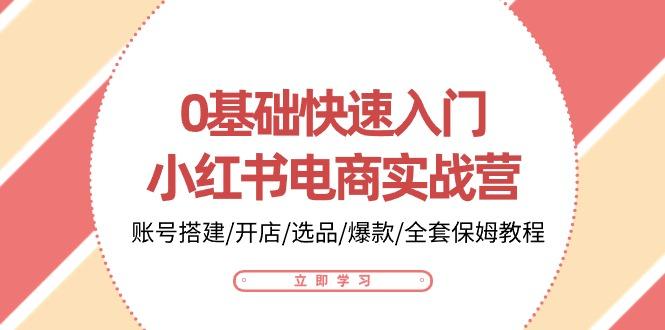 0基础快速入门-小红书电商实战营：账号搭建/开店/选品/爆款/全套保姆教程-小艾项目网