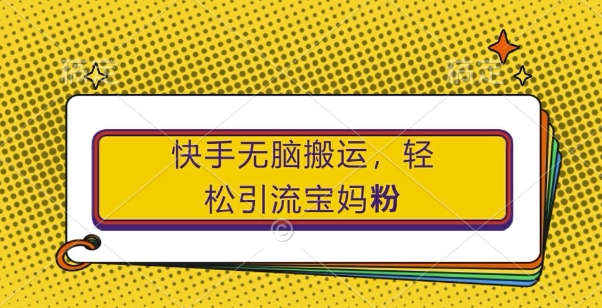 快手无脑搬运，轻松引流宝妈粉，纯小白轻松上手【揭秘】-小艾项目网