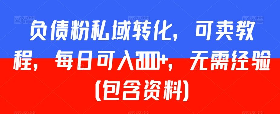 负债粉私域转化，可卖教程，每日可入2000+，无需经验（包含资料）【揭秘】-小艾项目网