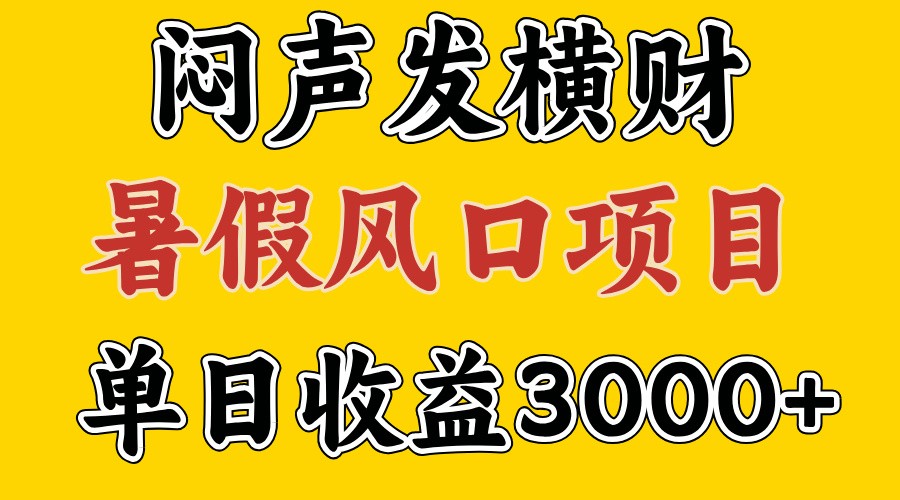 30天赚了7.5W 暑假风口项目，比较好学，2天左右上手-小艾项目网