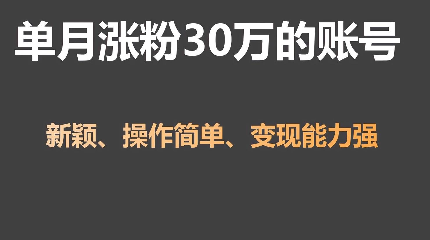 单月涨粉30万，带货收入20W，5分钟就能制作一个视频！-小艾项目网
