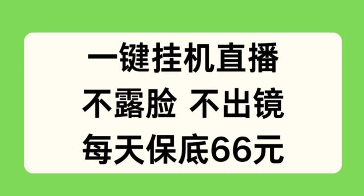 一键挂JI直播，不露脸不出境，每天保底66元【揭秘】-小艾项目网