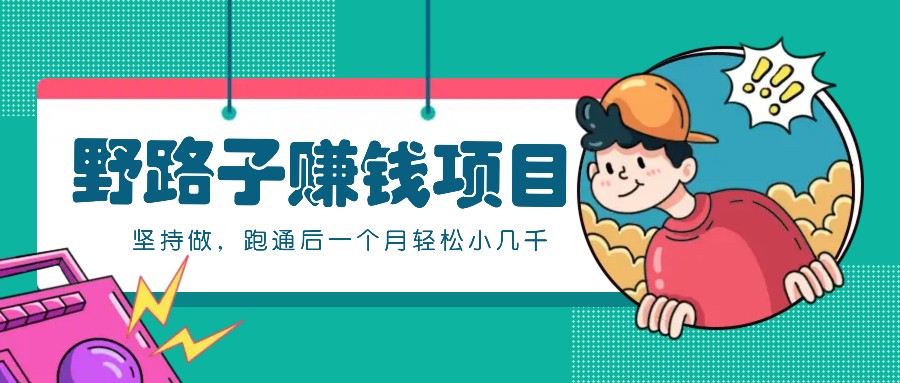 一个人就能操作的野路子赚钱项目,零成本零门槛坚持做,跑通后一个月小几千!-小艾项目网