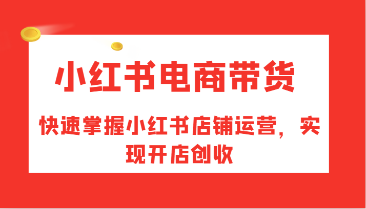 小红书电商带货，快速掌握小红书店铺运营，实现开店创收-小艾项目网