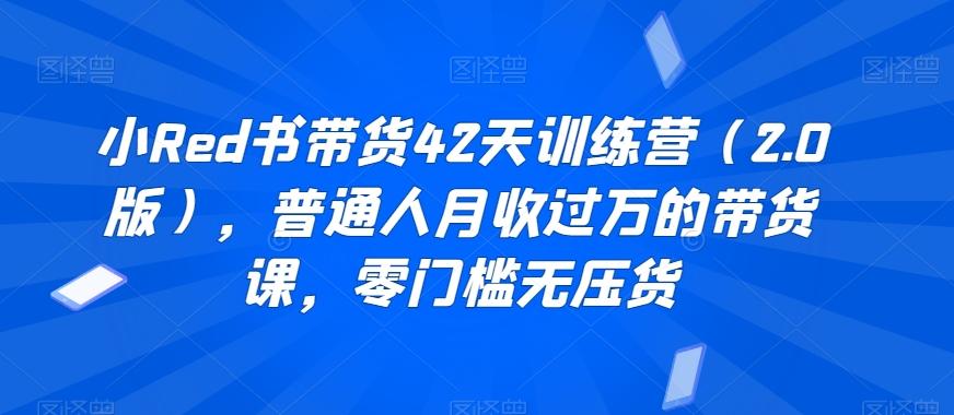 小Red书带货42天训练营(2.0版)，普通人月收过万的带货课，零门槛无压货-小艾项目网