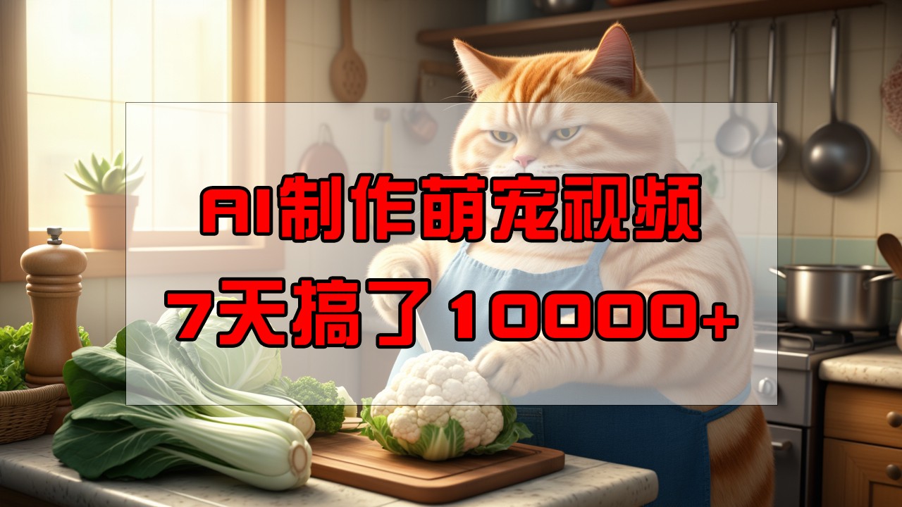 靠AI制作萌宠视频，7天搞了1万+，操作简单门槛低，有手机就行-小艾项目网