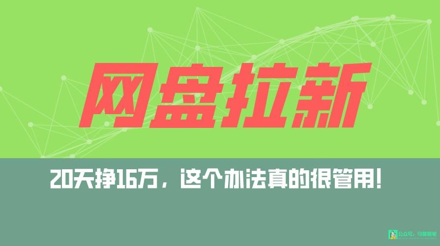 网盘拉新+私域全自动玩法，0粉起号，小白可做，当天见收益，已测单日破5000-小艾项目网