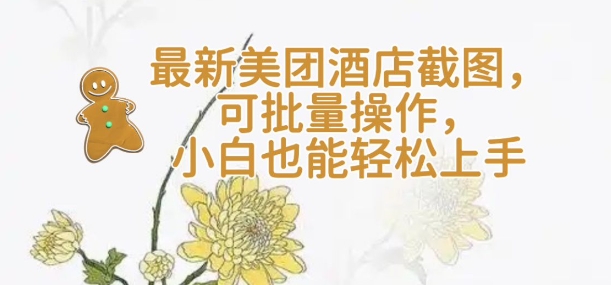【轻云】最新美团酒店截图，可批量操作，小白也能轻松上手-小艾项目网