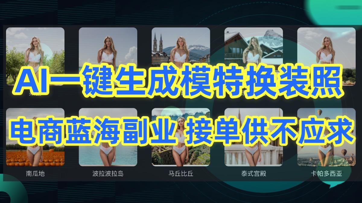 AI制作一键生成模特换装照,电商蓝海副业,接单供不应求-小艾项目网
