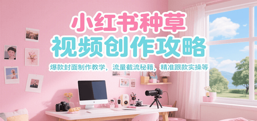 小红书种草视频创作攻略，爆款封面制作教学 ，流量截流秘籍 ，精准跟款实操等-小艾项目网