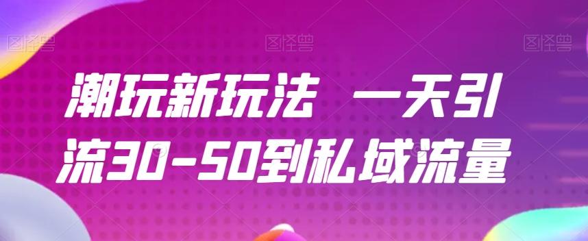 潮玩新玩法一天引流30-50到私域流量-小艾项目网